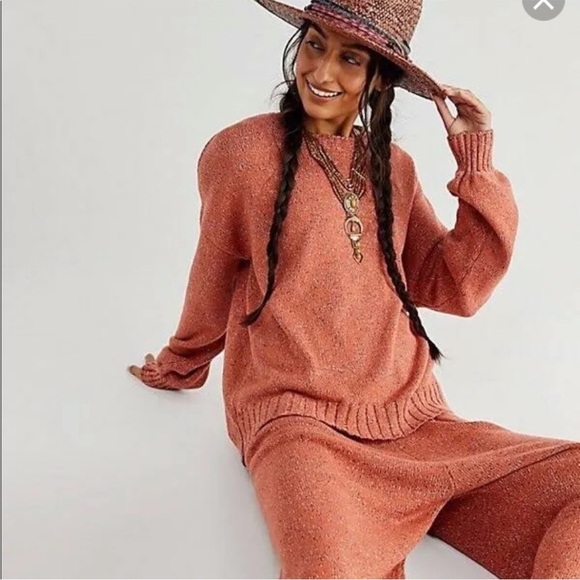Free People FP Beach Gio Sweater Set Orange - Picture 1 of 12